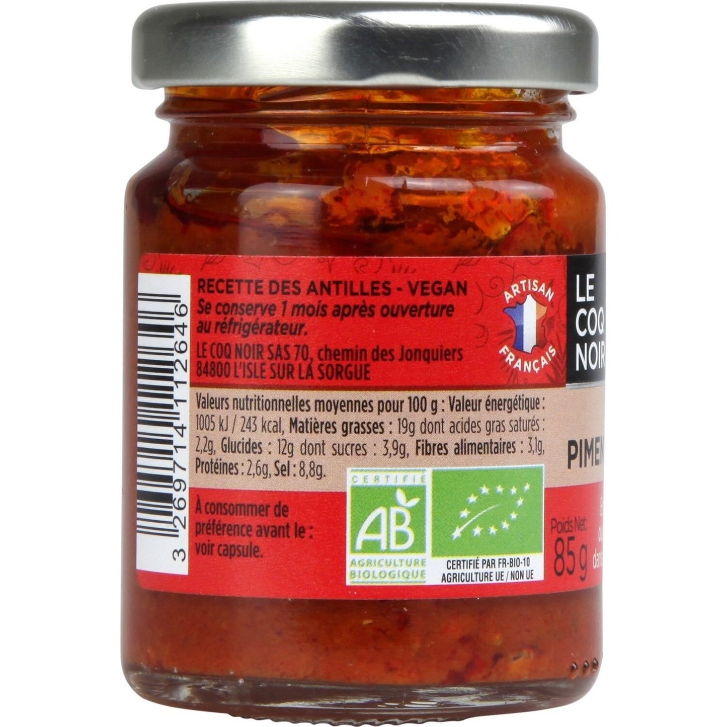 Organic West Indian Chili Pepper Puree LE COQ NOIR