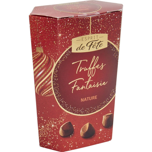 Truffes au Chocolat Nature, Fantaisies ESPRIT DE FETE - Gamme de Noël 2025 la boite de 250g