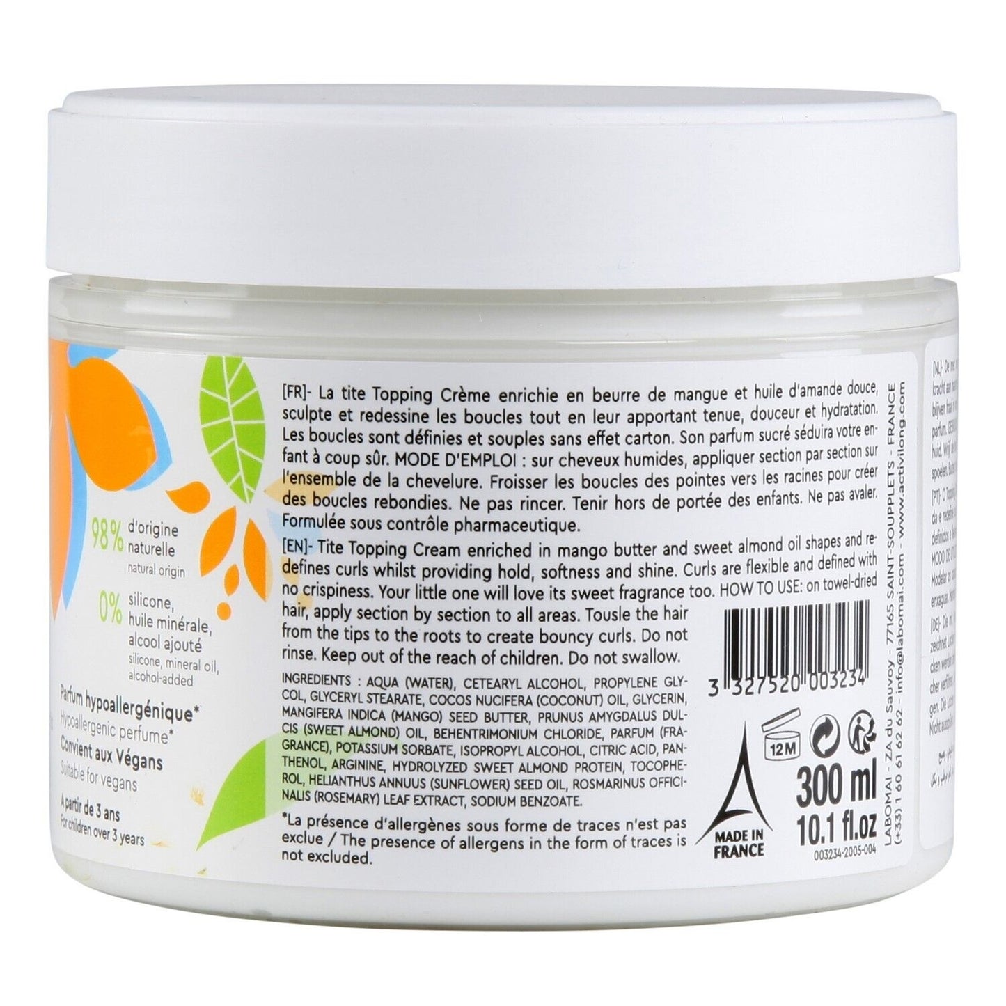 ACTIVILONG Children's Hair Cream Mango Sweet Almond Curly Frizzy Hair