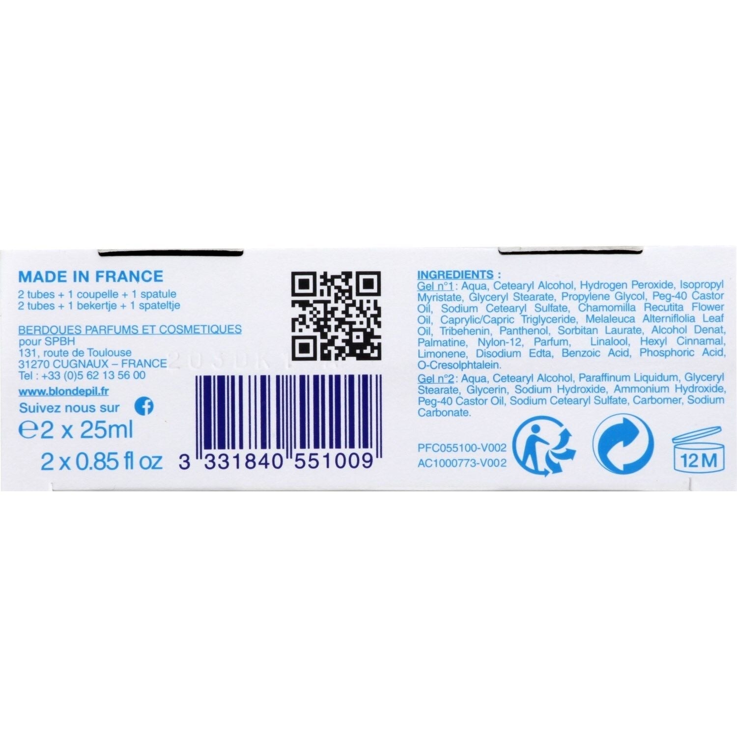 Crème Douce Peau Sensible Visage et Corps BLONDEPIL 