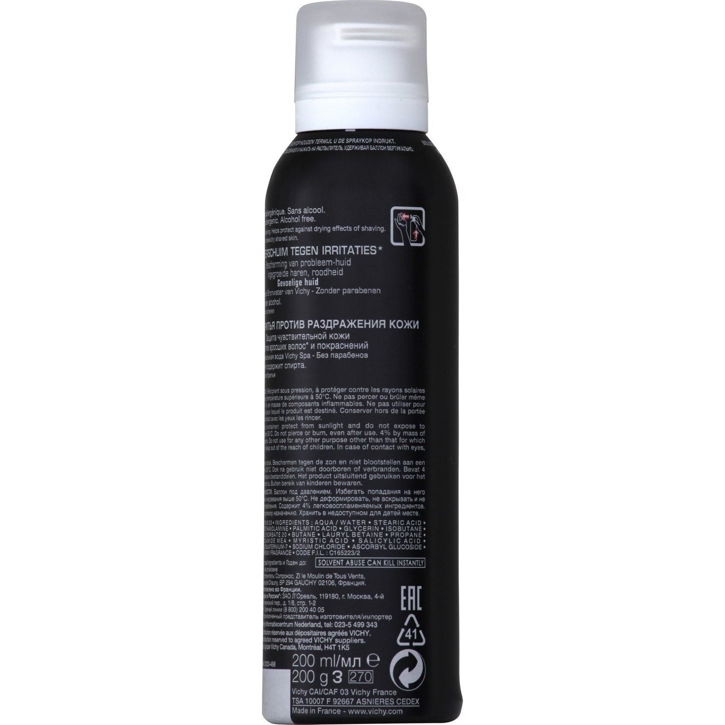 Déodorant Spray Homme Anti-transpirant 48h Fraîcheur Vapo Sans Alcool Ultra-frais 24h VICHY LABORATOIRES 