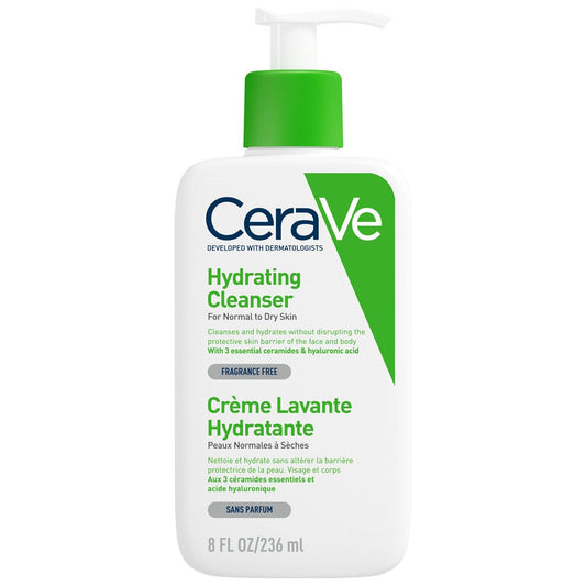 Crème de Douche Visage et Corps Peaux Sèches Hydratant CERAVE la pompe de 236mL