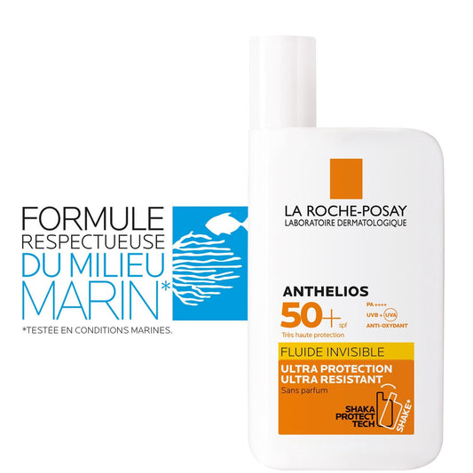 Crème Solaire Visage Peau Sensible Très Haute Protection Spf 50+ Fluide Ultra-Légère Sans Parfum LA ROCHE-POSAY le flacon de 50mL