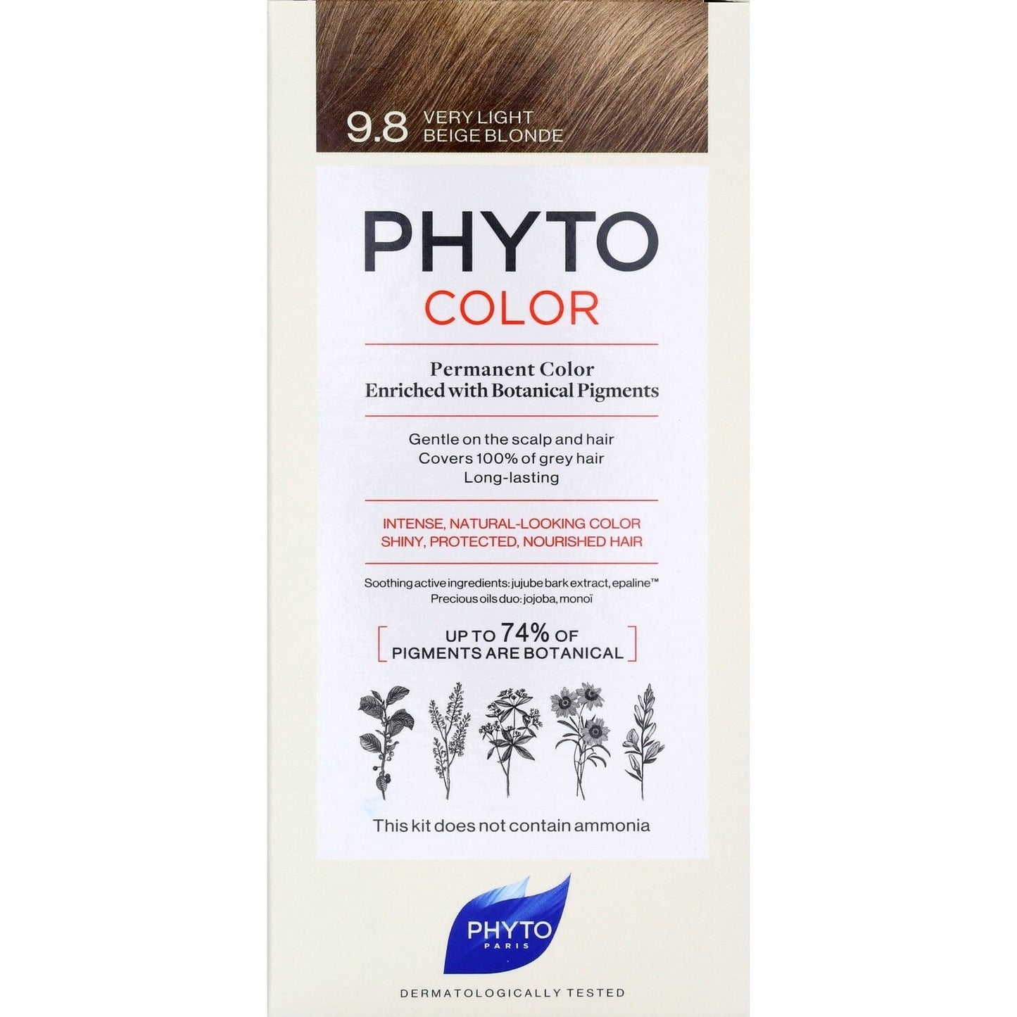 Coloration Permanente 9.8 Blond Très Clair Beige PHYTOCOLOR