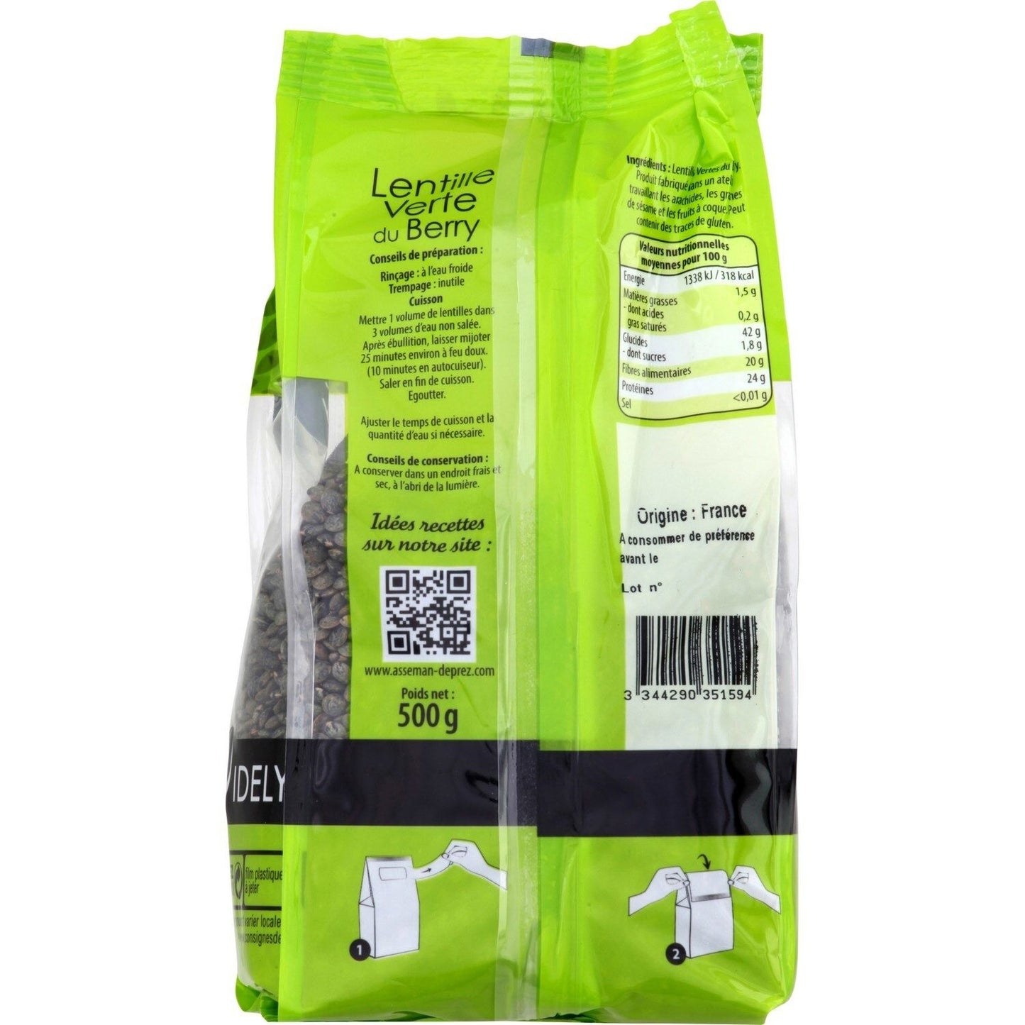Green Lentils from Berry Label Rouge VIDELYS