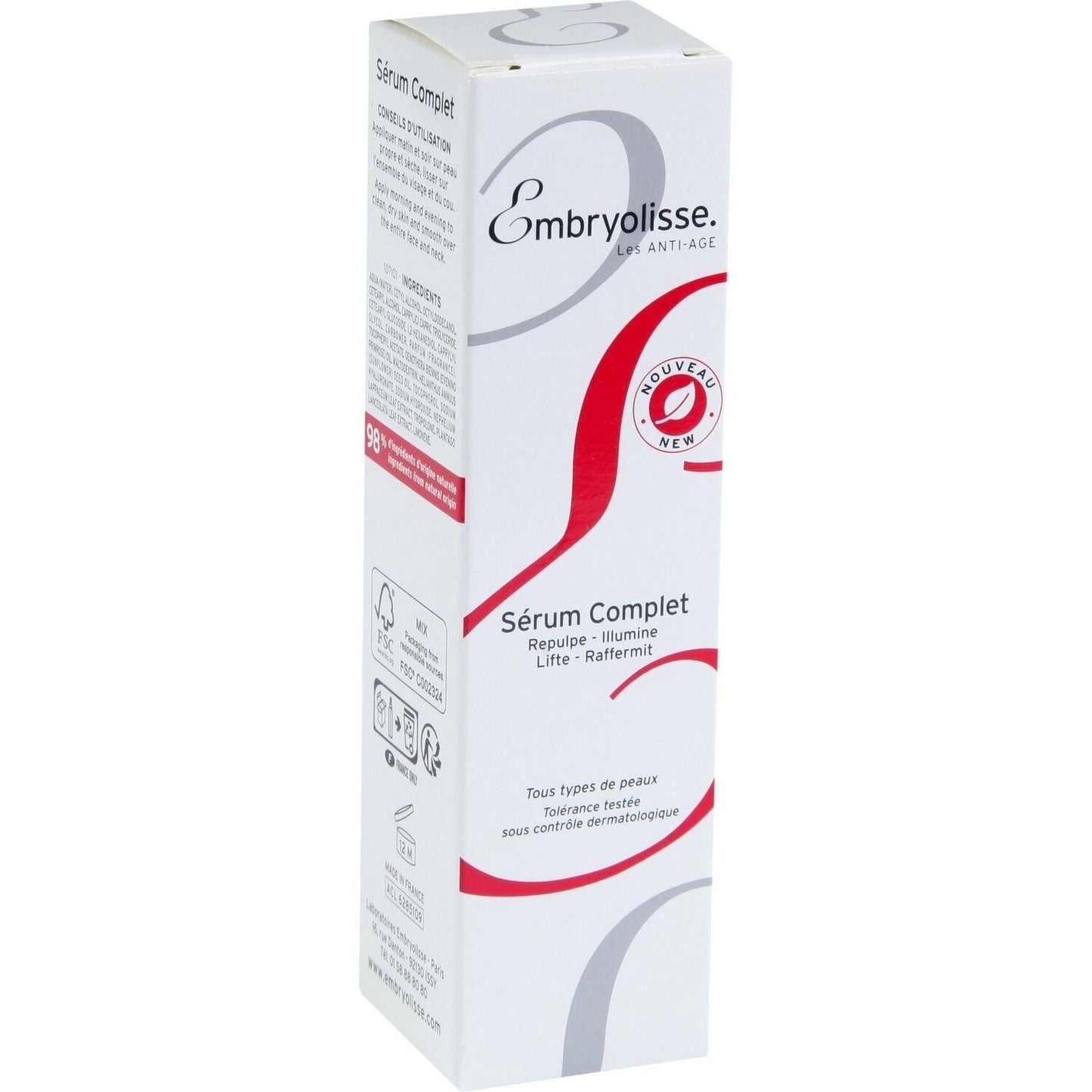 Sérum Hydratant Anti-âge Tous Types de Peau EMBRYOLISSE 