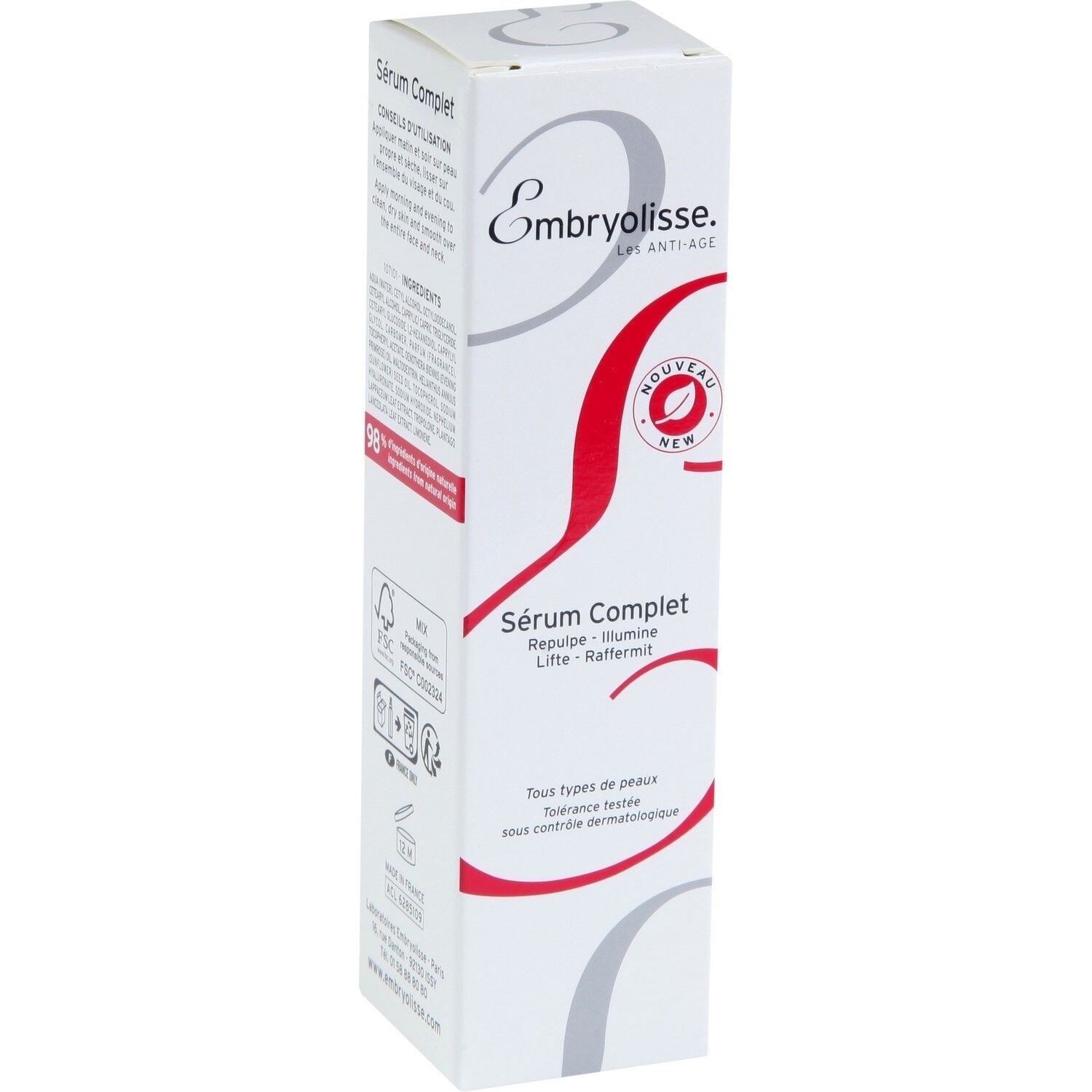 Sérum Hydratant Anti-âge Tous Types de Peau EMBRYOLISSE 
