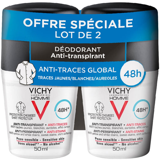 Baume Réconfortant Ultra-Hydratant Visage Homme 24h LIERAC le lot de 2 roll-on