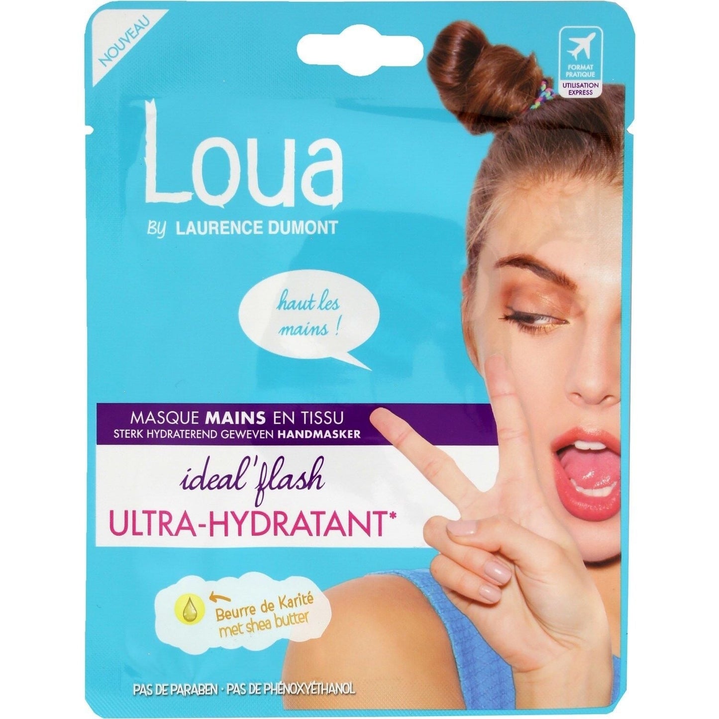 Masque main en Tissu Ultra Hydratant Sans Paraben Beurre de Karité LOUA BY LAURENCE DUMONT 