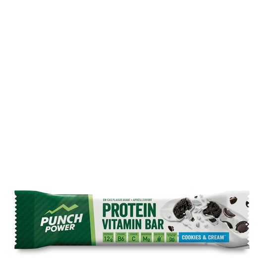 Barre Protéine Vitamines Cookie & Cream PUNCH POWER