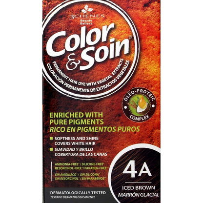 Coloration Permanente 4a Marron Glacé Sans Ammoniaque Color et Soin 3 CHENES