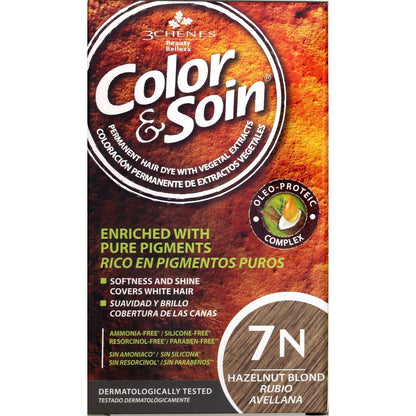 Coloration Permanente 7n Blond Noisette Sans Ammoniaque Color et Soin 3 CHENES