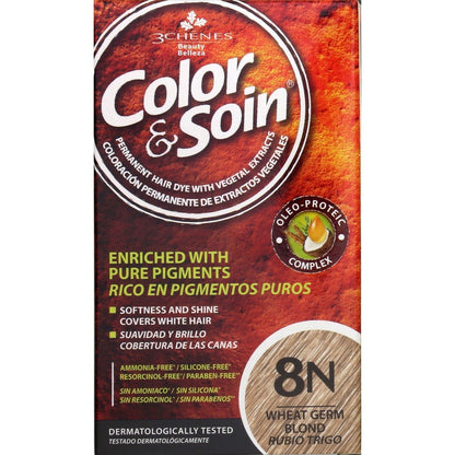 Coloration Permanente 8n Blond Blé Sans Ammoniaque Color et Soin 3 CHENES
