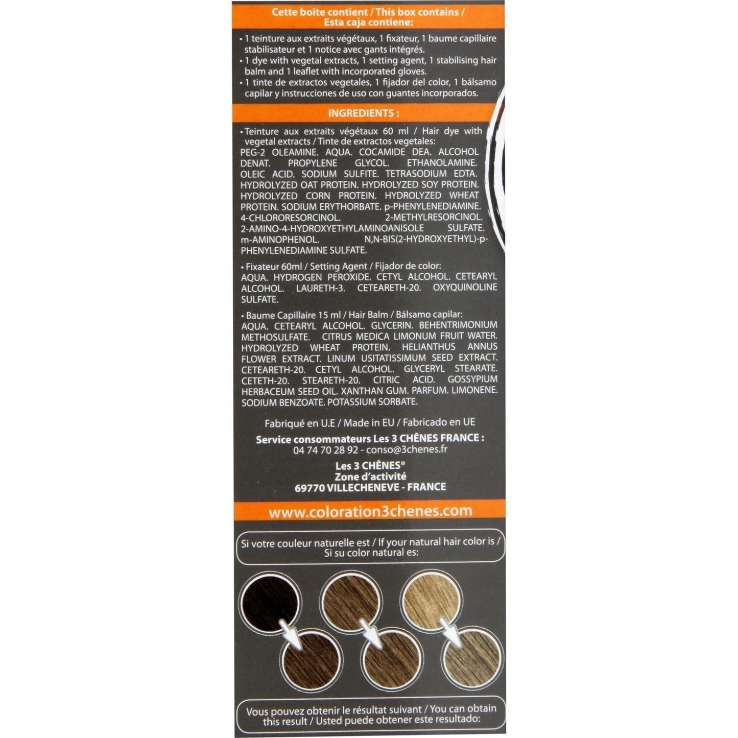 Coloration Permanente 6n Blond Foncé Sans Ammoniaque Color et Soin 3 CHENES