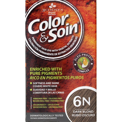 Coloration Permanente 6n Blond Foncé Sans Ammoniaque Color et Soin 3 CHENES