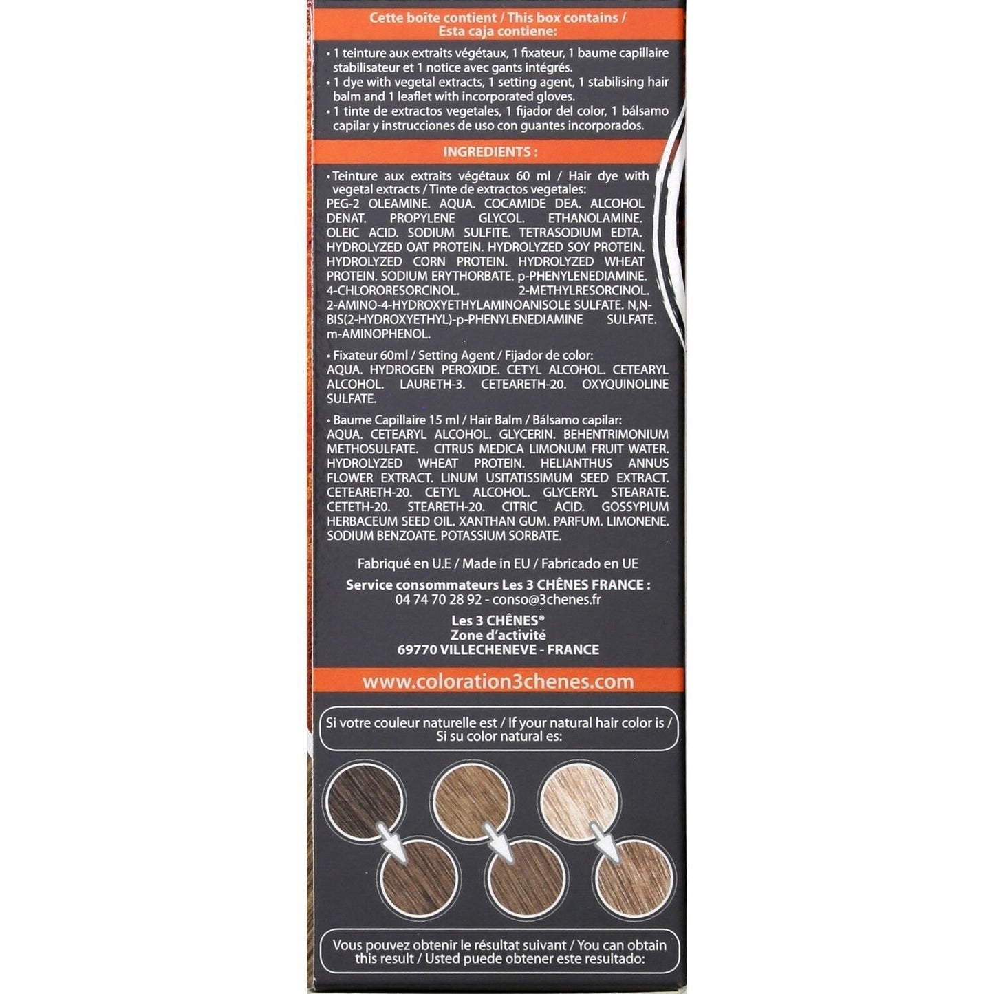 Coloration Permanente 8a Blond Cendré Sans Ammoniaque Color et Soin 3 CHENES