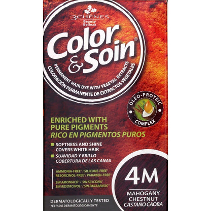 Coloration Permanente 4m Châtain Acajou Sans Ammoniaque Color et Soin 3 CHENES