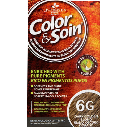 Coloration Permanente 6g Blond Foncé Doré Sans Ammoniaque Color et Soin 3 CHENES