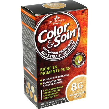Coloration Permanente 8g Blond Clair Doré Sans Ammoniaque Color et Soin 3 CHENES