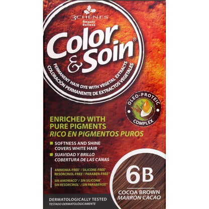 Coloration Permanente 6b Marron Cacao Sans Ammoniaque Color et Soin 3 CHENES