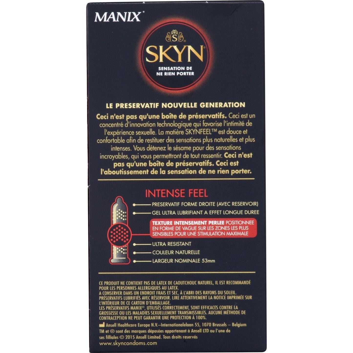 Préservatifs Sans Latex Intense Feel Skyn MANIX 