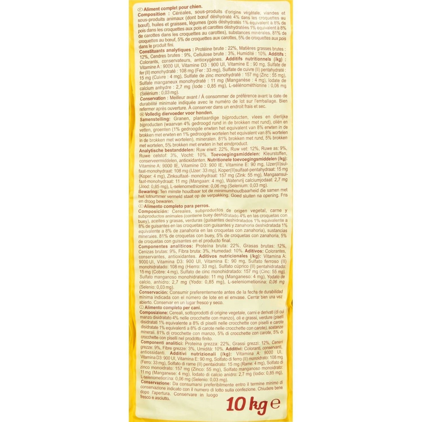 Croquettes pour chiens adultes au bœuf et aux pois pour chiens de plus de 10kg Pour Chien Adulte Medium +10kg Boeuf Légumes Vitalive COMPANINO 