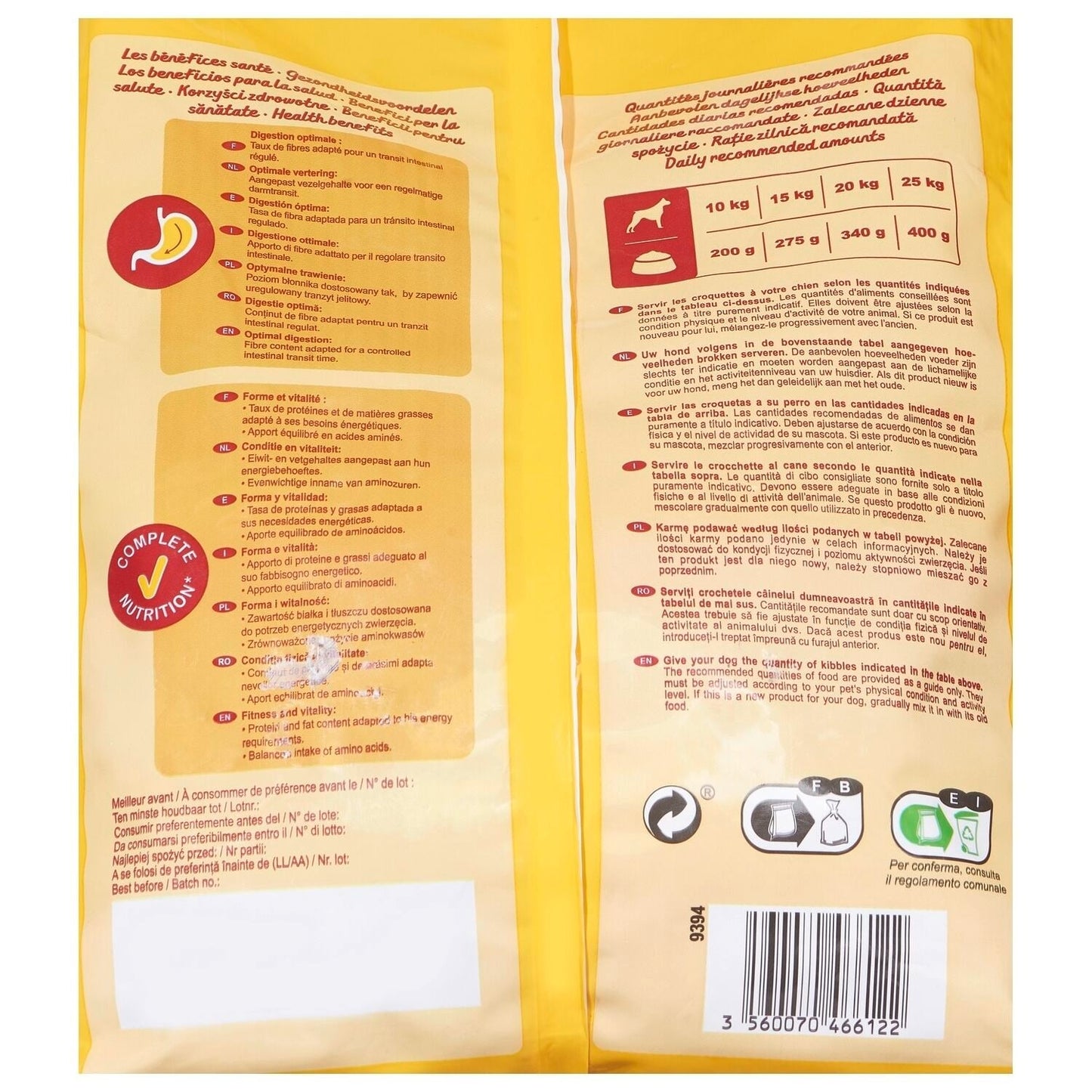 Vitalive - Croquettes Pour Chien Adulte Medium +10kg Boeuf digestion optimale COMPANINO 