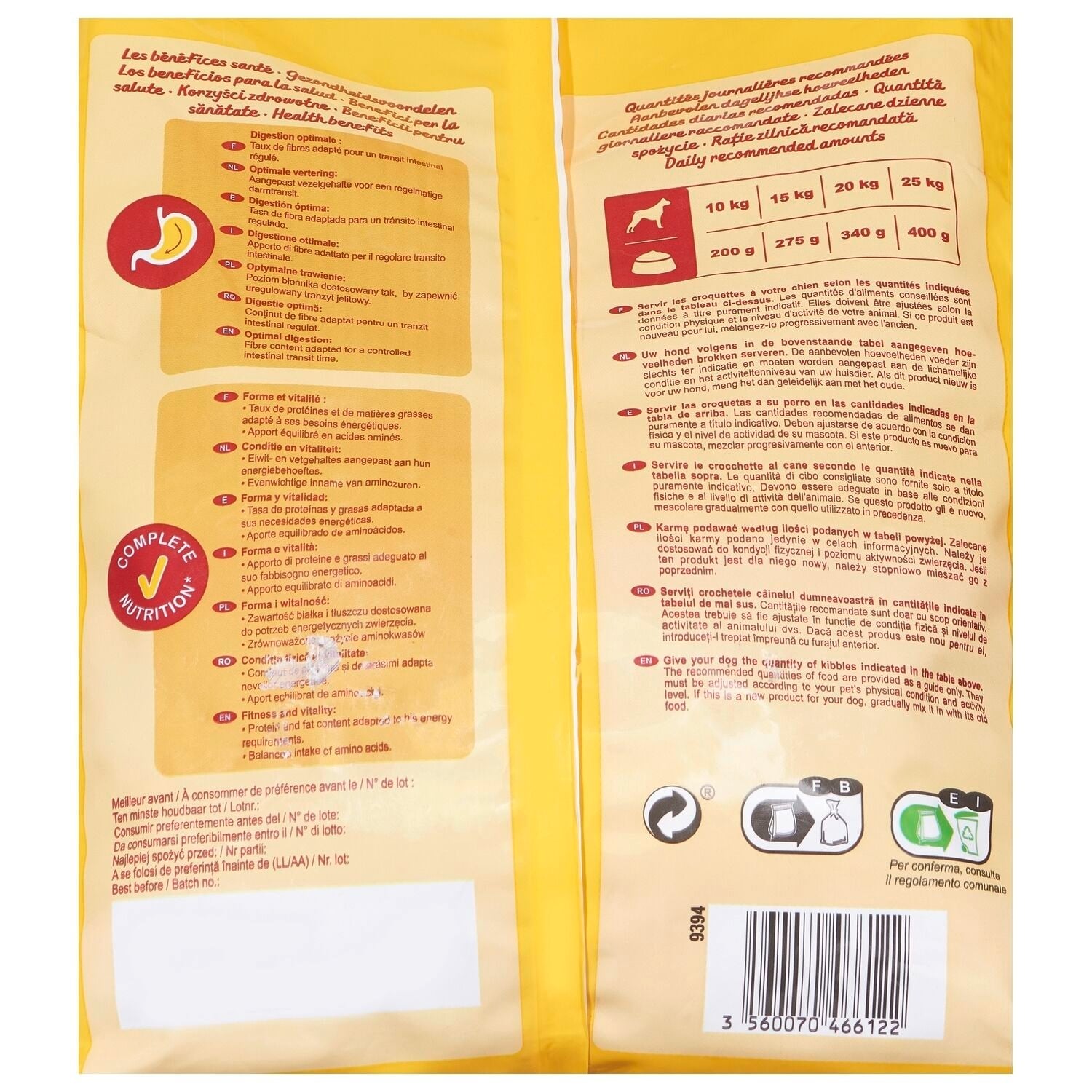 Vitalive - Croquettes Pour Chien Adulte Medium +10kg Boeuf digestion optimale COMPANINO 