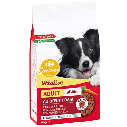 Vitalive - Croquettes Pour Chien Adulte Medium +10kg Boeuf digestion optimale COMPANINO 