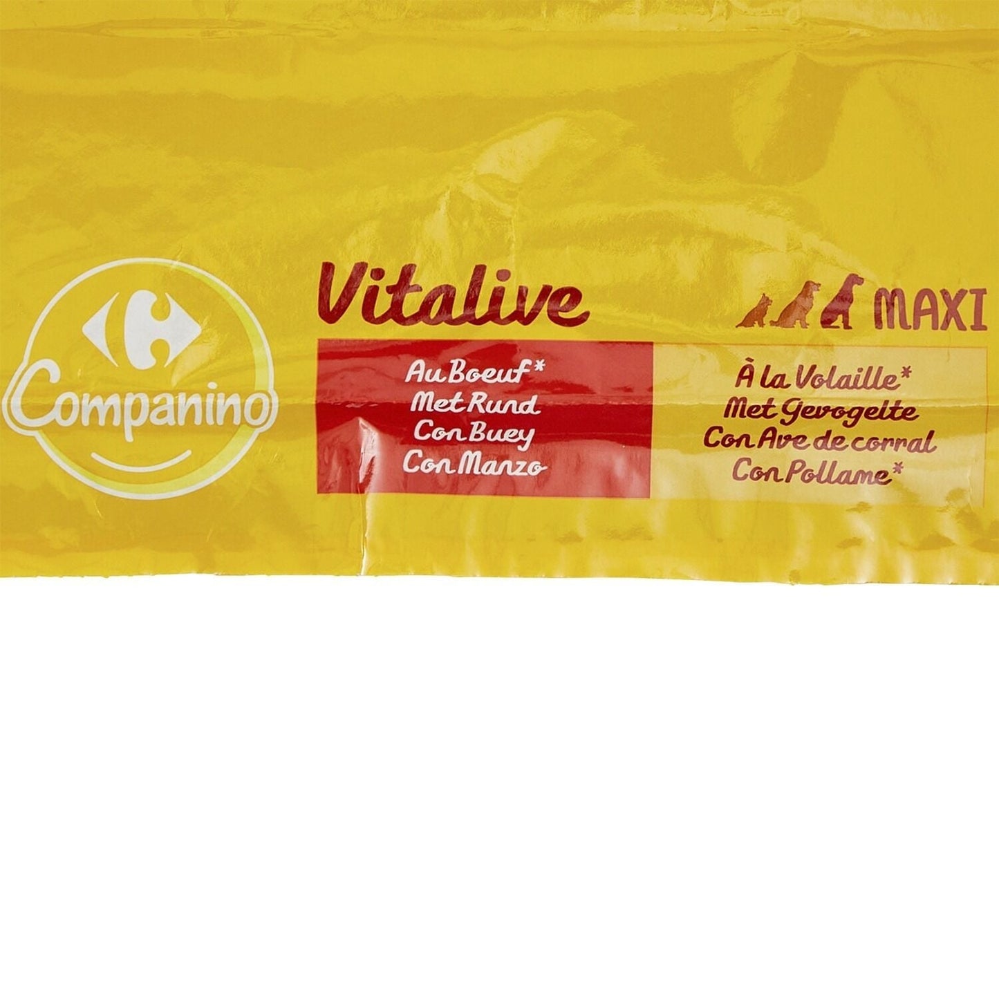 Croquettes pour chiens adultes de plus de 10kg au bœuf et aux pois Pour Chien Adulte Grand +25kg Boeuf Volaille COMPANINO 