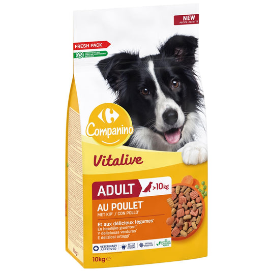 Croquettes Pour Chien Adulte Medium +10kg Volaille Légumes COMPANINO 