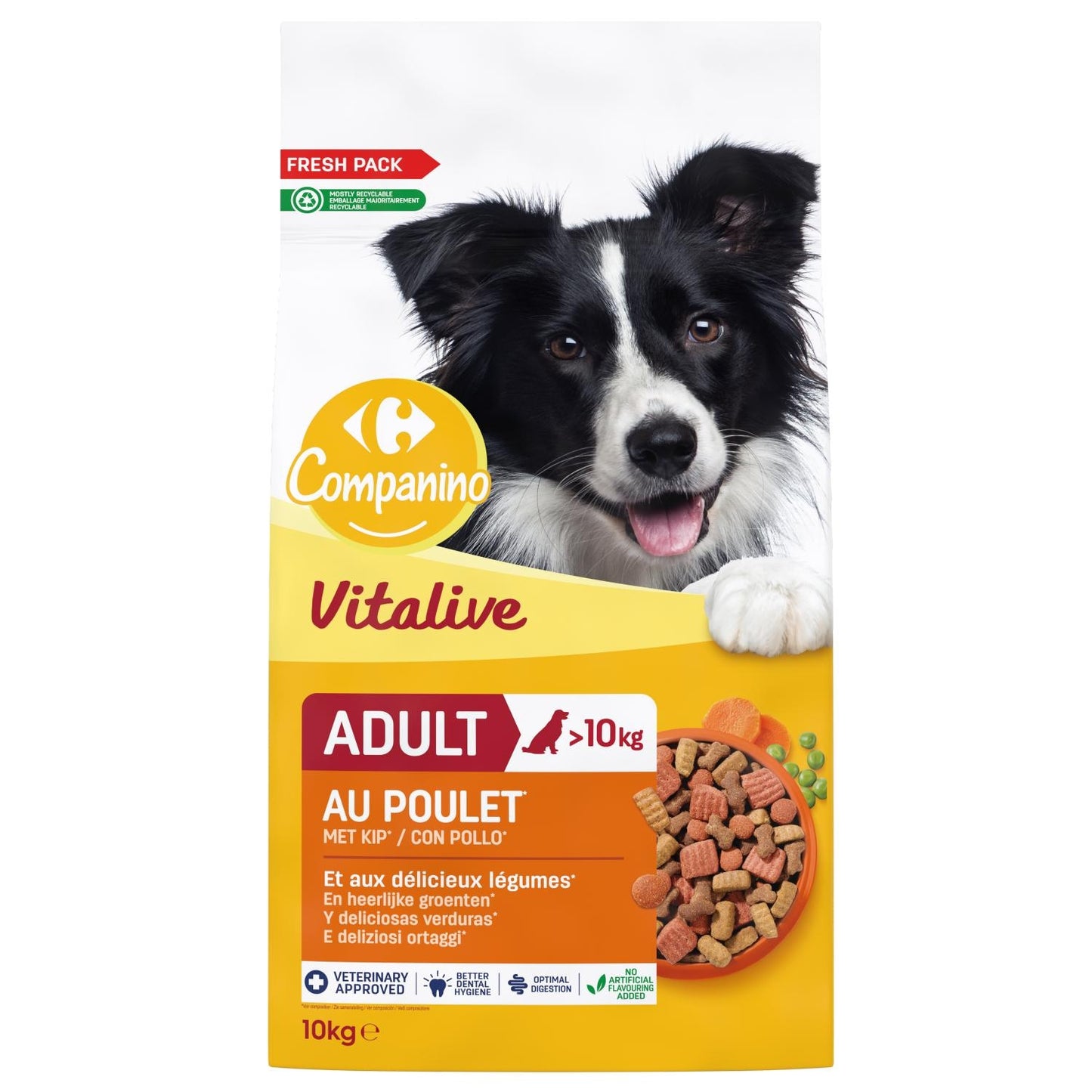 Croquettes Pour Chien Adulte Medium +10kg Volaille Légumes COMPANINO 