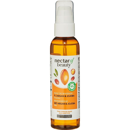 Huile Massage Argan Jojoba Tous Types de Peaux NECTAR OF BEAUTY le flacon de 150mL