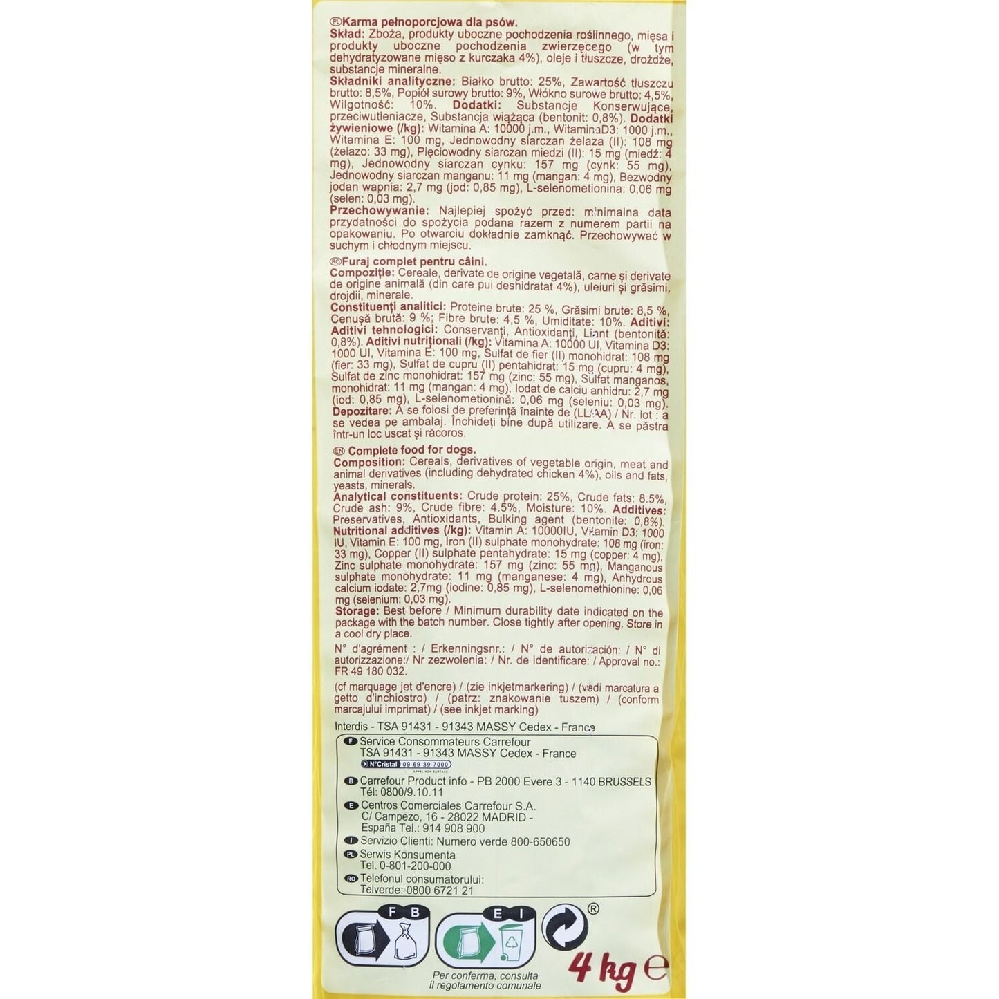 Croquettes pour chiens stérilisés ou sujets à l'embonpoint au poulet et aux légumes Pour Chien Adulte Medium +10kg Poulet COMPANINO 