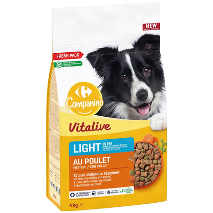 Croquettes pour chiens stérilisés ou sujets à l'embonpoint au poulet et aux légumes Pour Chien Adulte Medium +10kg Poulet COMPANINO 