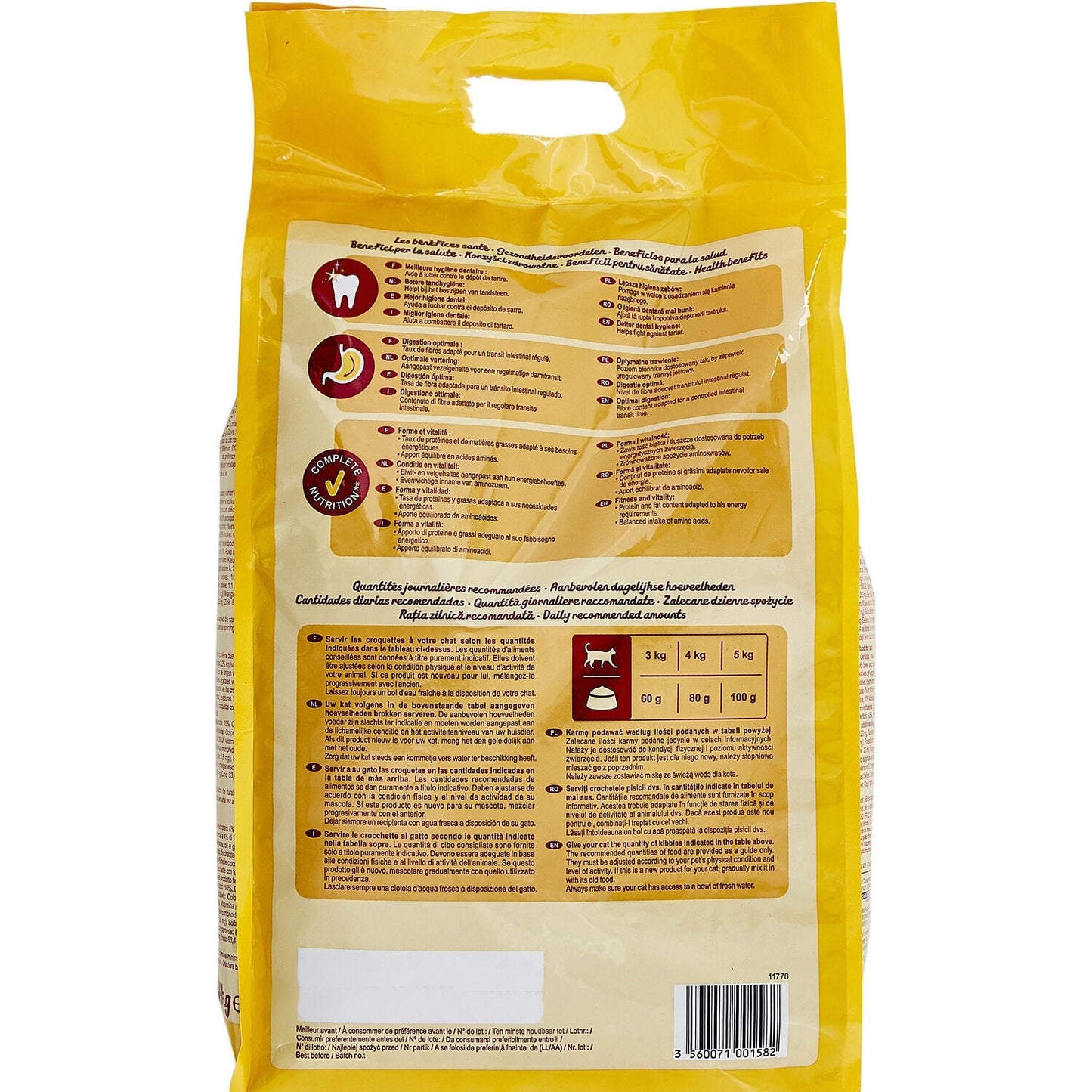 Croquettes pour chat adulte au bœuf et aux légumes Pour Chat Adulte Boeuf Foie Carotte Pois Vitalive COMPANINO 