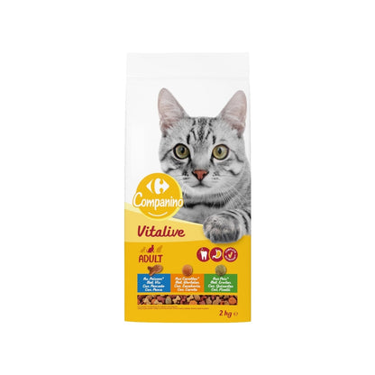 Croquettes Pour Chat Adulte Poisson Carotte Pois Vitalive COMPANINO 