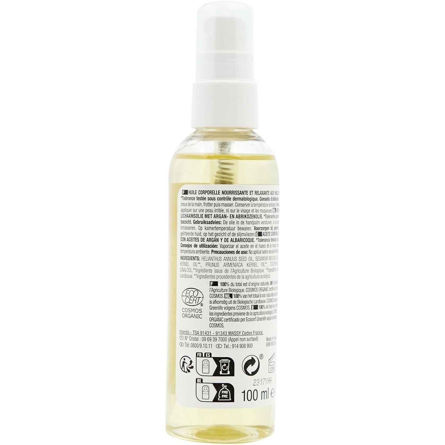 Huile Nourrissante et Relaxante Argan Abricot NECTAR OF BIO