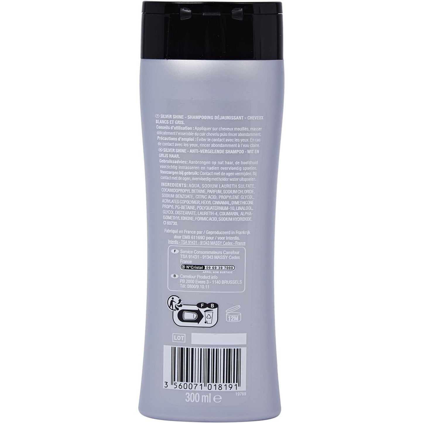 Shampoing Cheveux Blancs et Gris Silver Shine Déjaunissant SCIENCE