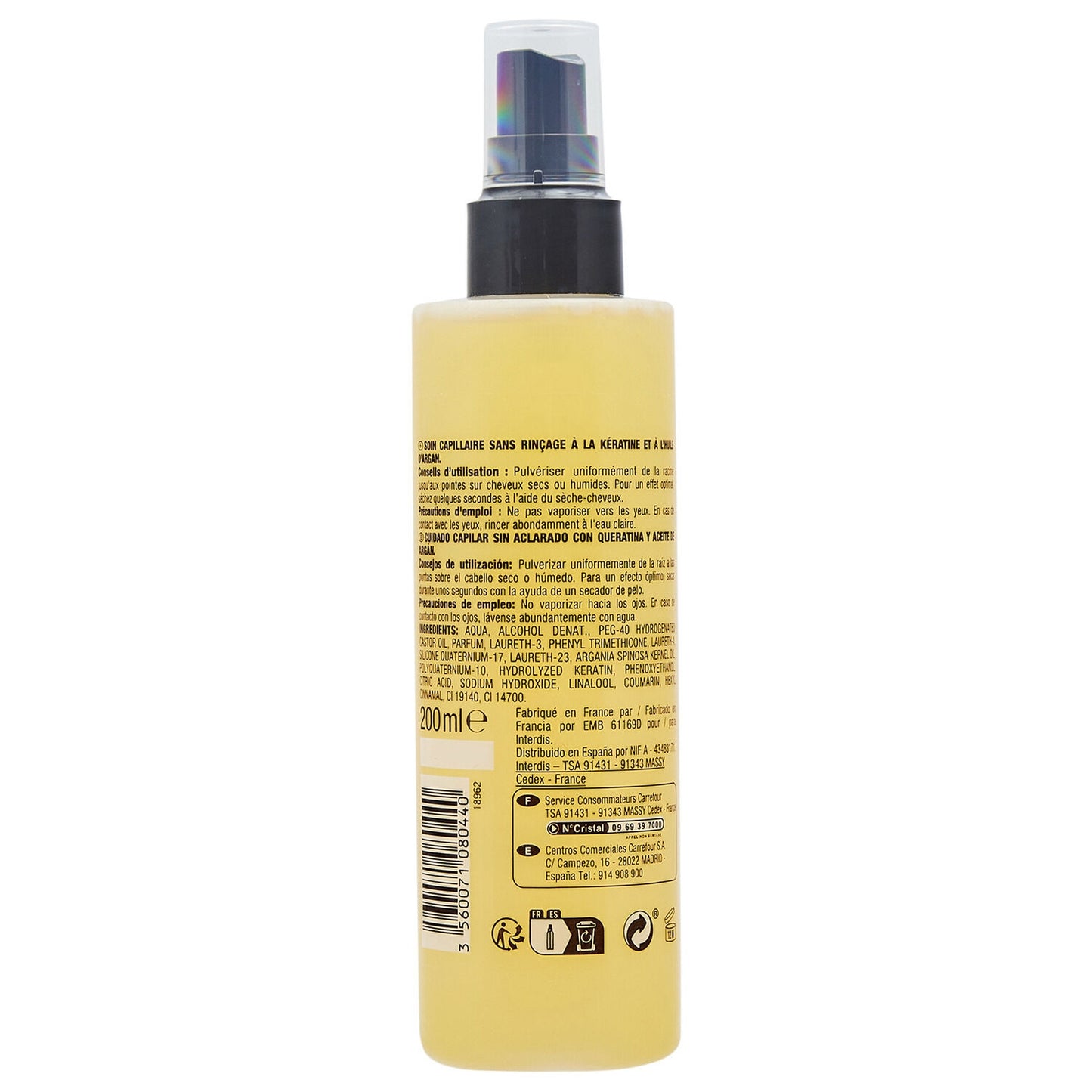 Soin Cheveux Abîmés Kératine Argan Sans Rinçage LCS SCIENCE KERA