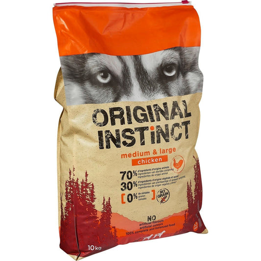 Croquettes pour Chien Adulte Medium Maxi +10kg Poulet ORIGINAL INSTINCT Le sac de 10kg