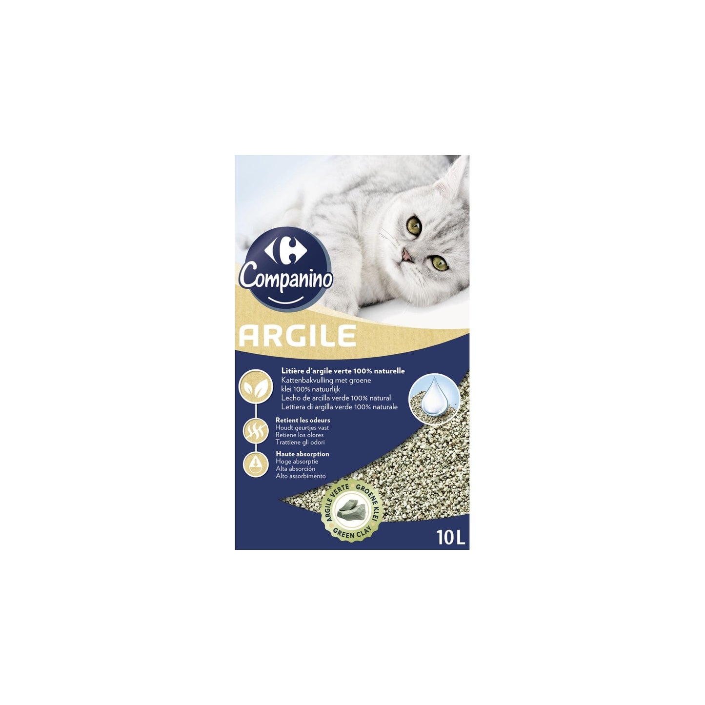 Litière d'argile verte 100% naturelle COMPANINO 