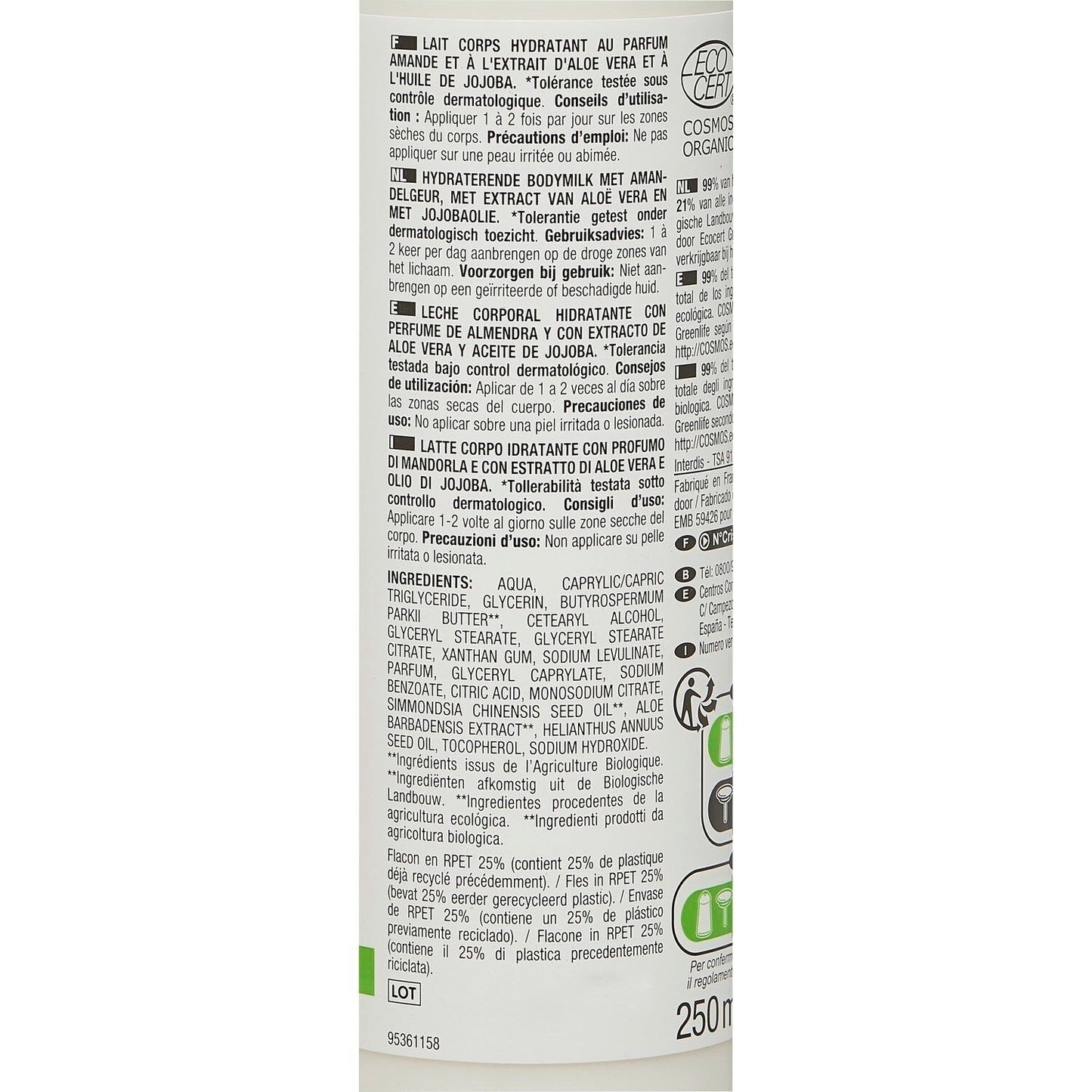 Lait Hydratant Corps Amande NECTAR OF BIO