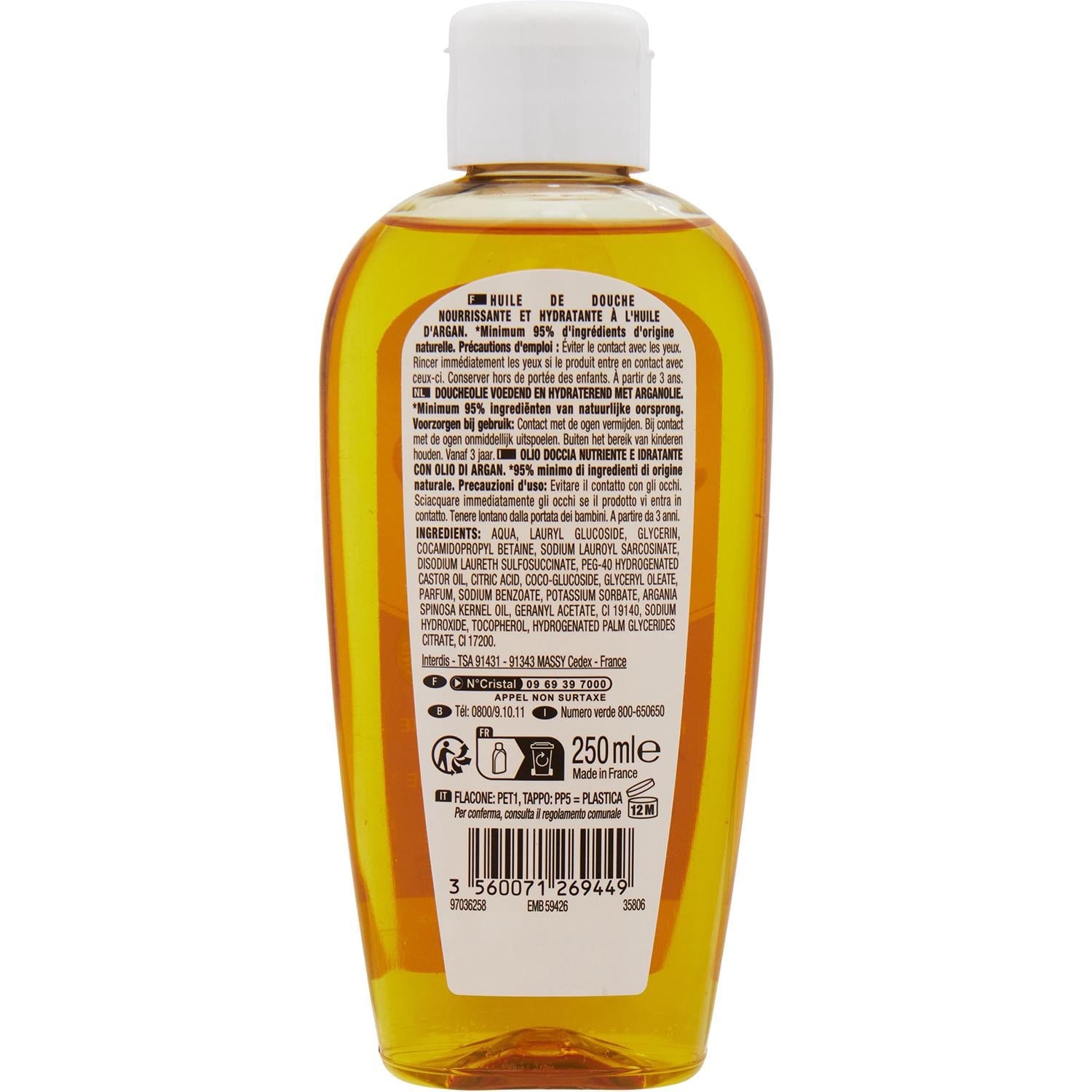 Huile de douche nourrissante et hydratante à l'huile d'argan Hydratante Huile d'Argan NECTAR OF BEAUTY 