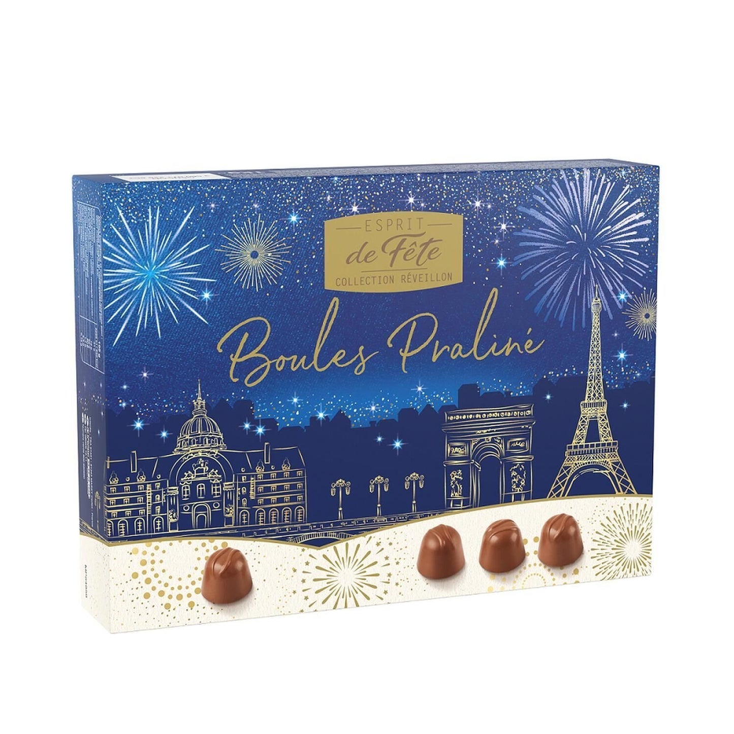 Bouchées de Chocolat Lait Boules Pralinés ESPRIT DE FETE - Gamme de Noël 2025 la boite d'1Kg