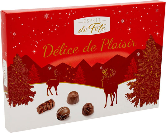 Assortiment de Chocolats Lait et Noisettes ESPRIT DE FETE - Gamme de Noël 2025 la boite de 424g