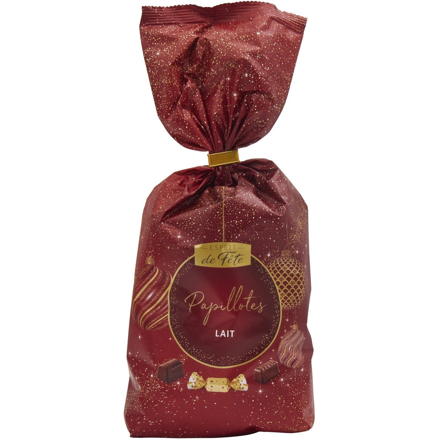 Papillotes Chocolat Lait ESPRIT DE FETE - Gamme de Noël 2025 le paquet de 350g