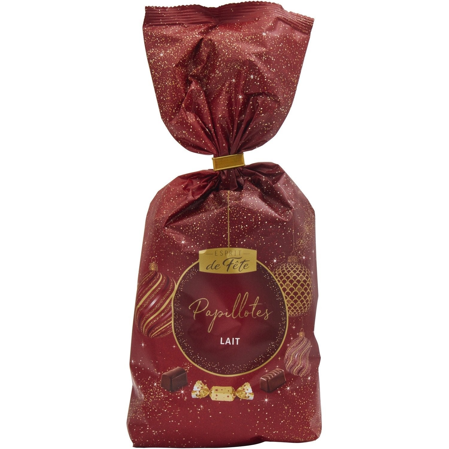 Papillotes Chocolat Lait ESPRIT DE FETE - Gamme de Noël 2025 le paquet de 350g