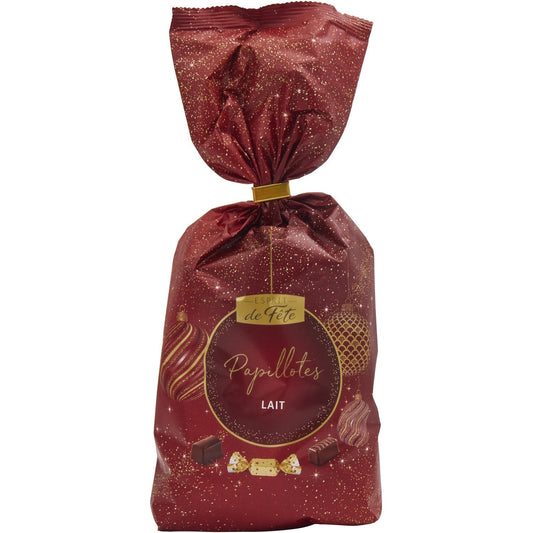 Papillotes Chocolat Lait ESPRIT DE FETE - Gamme de Noël 2025 le paquet de 350g