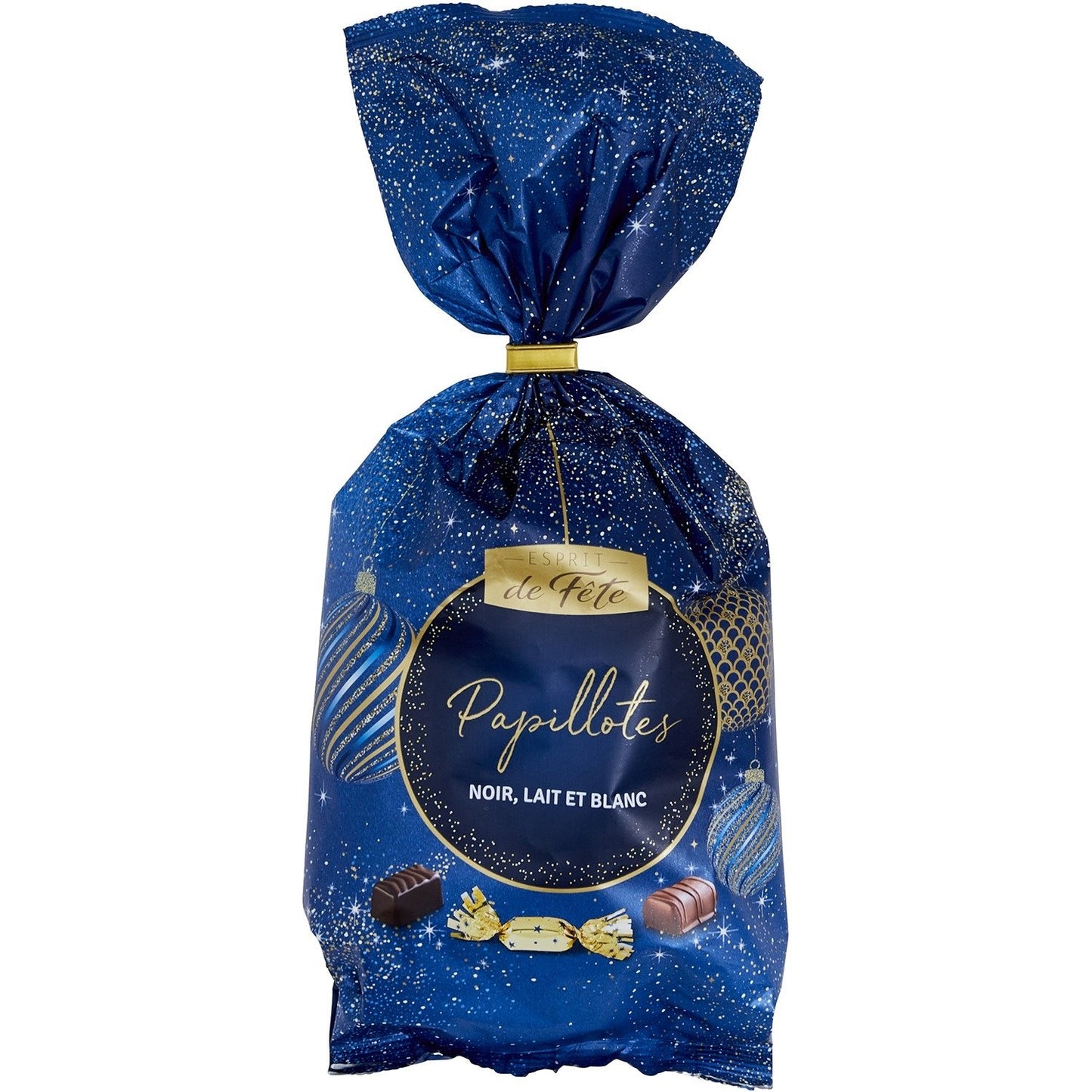Papillotes Chocolats Lait, Noir et Blanc ESPRIT DE FETE - Gamme de Noël 2025 le paquet de 350g